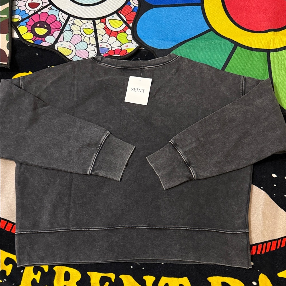 Seint Beauty Cropped Acid Wash Crewneck - Picture 10 of 13